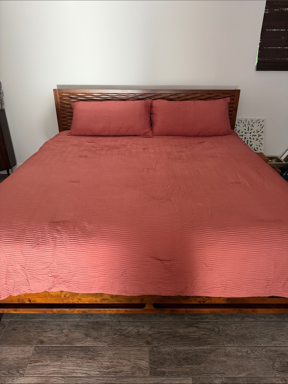 Rust Red Quilted Bedspread Set with Matching Shams